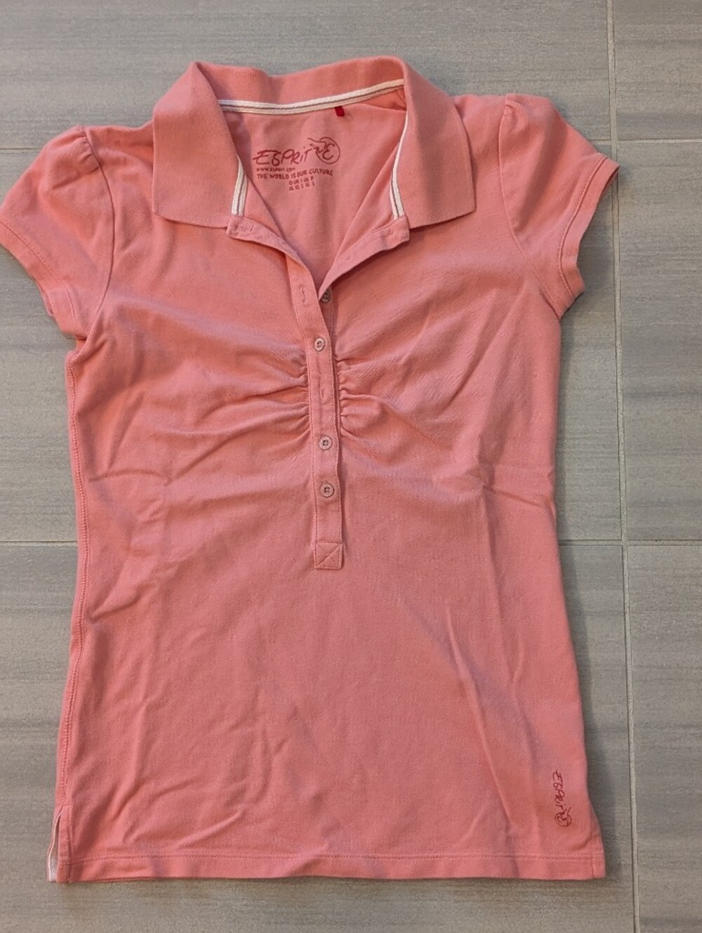 Esprit Coral Pink Polo Henley Top
